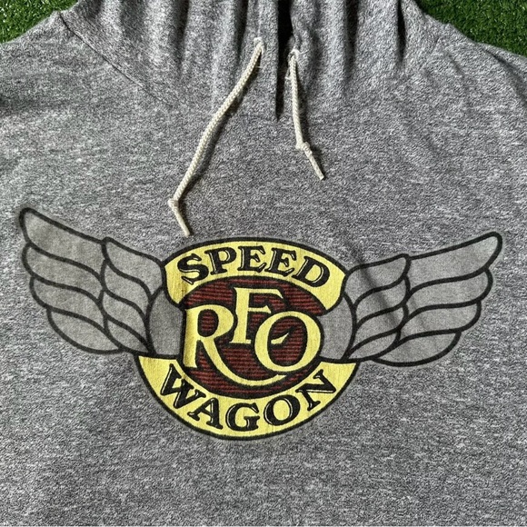 REO SPEEDWAGON Wheels Are Tourin 84-85 Sleeveless Hoodie Sweatshirt Size Large - Picture 3 of 5